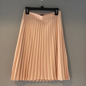 The Limited Pleated A-Line Midi Skirt in Peach Blush